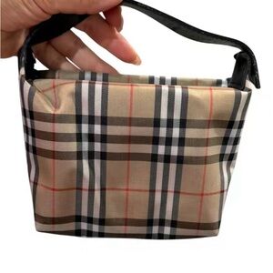 Plaid Handbag with Black Strap